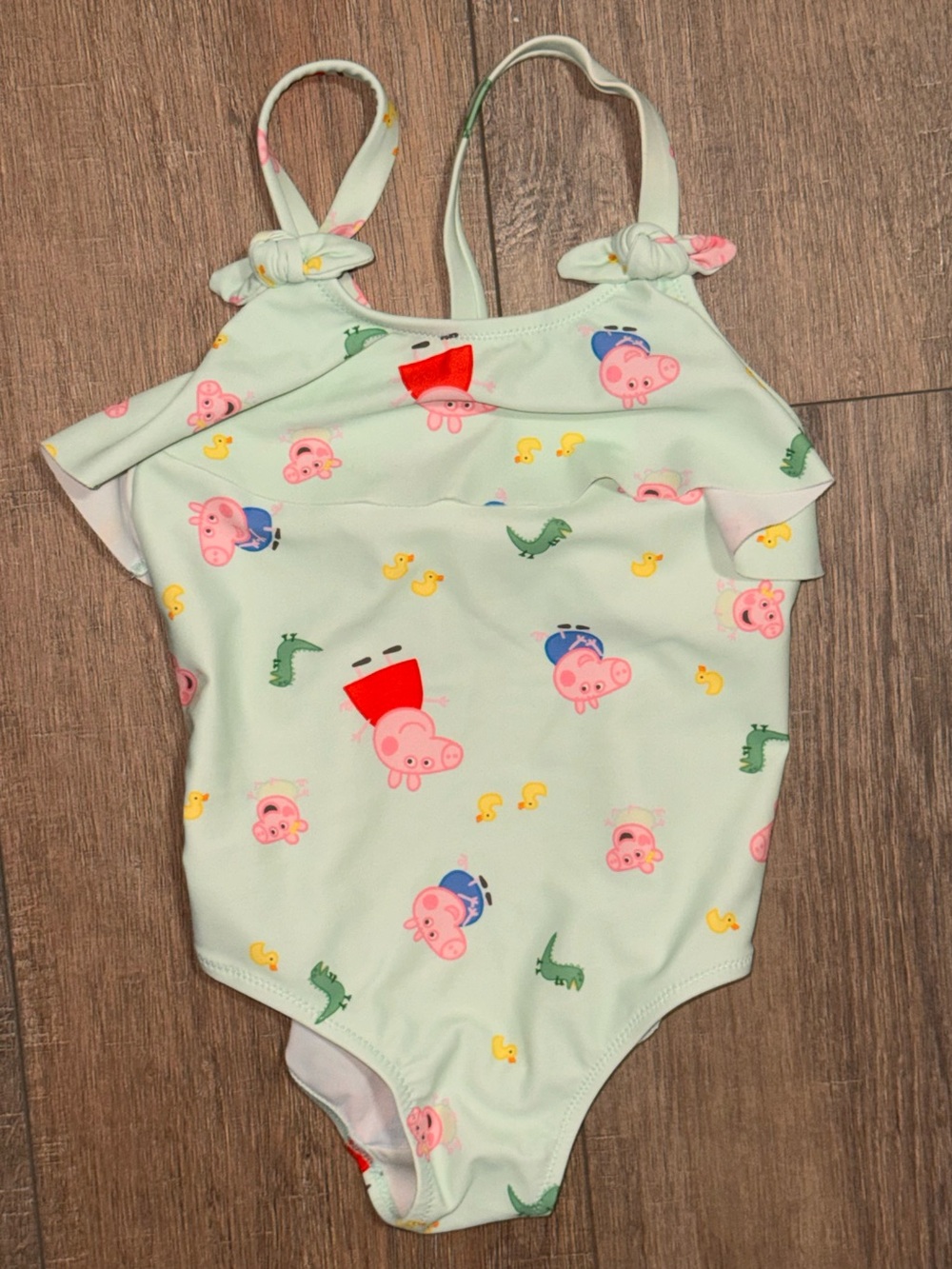 Zara Mint Green Peppa Pig Print Kids One-Piece Swimsuit